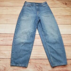 H&M Light Blue Barrel & Wide Leg Jeans, Size 2.